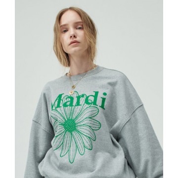 韓國MARDI MERCREDI - SWEATSHIRT FLOWERMARDI (GREY GREEN)