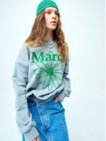 韓國MARDI MERCREDI - SWEATSHIRT FLOWERMARDI (GREY GREEN)