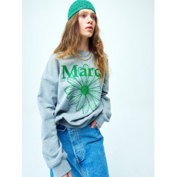 韓國MARDI MERCREDI - SWEATSHIRT FLOWERMARDI (GREY GREEN)