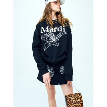 韓國MARDI MERCREDI - SWEATSHIRT BELLE DE JOUR (BLACK WHITE)