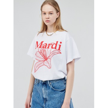 韓國MARDI MERCREDI - TSHIRT BELLE DE JOUR (WHITE RED)