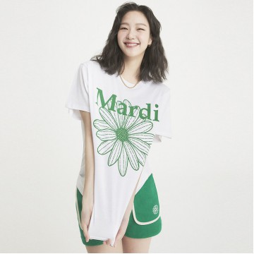 韓國MARDI MERCREDI - TSHIRT FLOWERMARDI (WHITE GREEN)