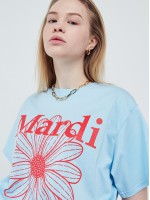 韓國MARDI MERCREDI - TSHIRT FLOWERMARDI (SKY RED)