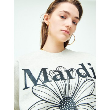 韓國MARDI MERCREDI - SWEATSHIRT FLOWERMARDI (OATMEAL BLACK)