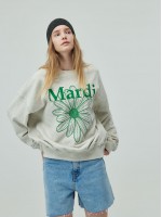 韓國MARDI MERCREDI - SWEATSHIRT FLOWERMARDI (OATMEAL GREEN)