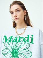 韓國MARDI MERCREDI - SWEATSHIRT FLOWERMARDI (HEATHER GREEN)