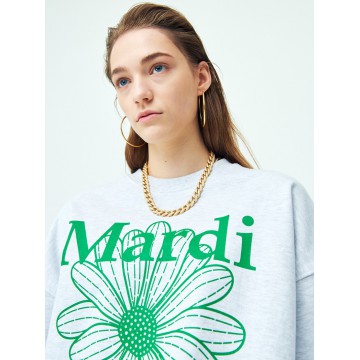 韓國MARDI MERCREDI - SWEATSHIRT FLOWERMARDI (HEATHER GREEN)