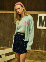 韓國MARDI MERCREDI - MOHAIR CARDIGAN V NECK (MINT PINK)