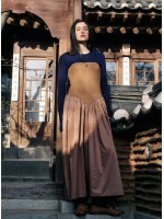 韓國MARDI MERCREDI - MAXI LAYERED DRESS STRAPLESS MRCD (CAMEL NAVY)