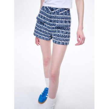 韓國MARDI MERCREDI - TWEED SHORTS PRINTEMPS (BLUE)