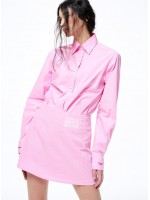 韓國MARDI MERCREDI - POPLIN SHIRT CUFF NEEDLEWORK (PINK HOTPINK)