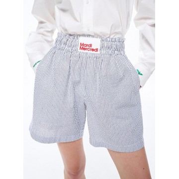 韓國MARDI MERCREDI - SEERSUCKER SHORTS STRIPE (GREY)