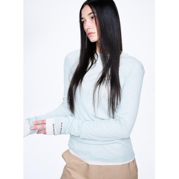 韓國MARDI MERCREDI - DOUBLE LAYERED TOP (MINT IVORY)