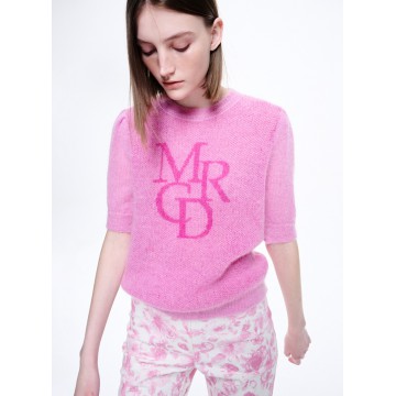 韓國MARDI MERCREDI - MOHAIR TOP PUFF SLEEVE MRCD (PINK HOTPINK)
