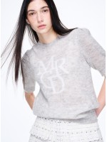 韓國MARDI MERCREDI - MOHAIR TOP PUFF SLEEVE MRCD (GREY IVORY)