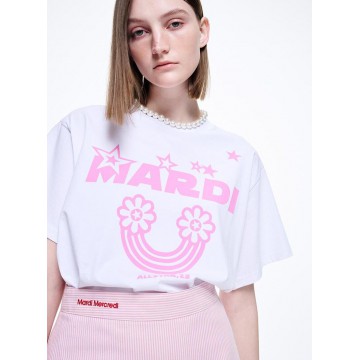 韓國MARDI MERCREDI - TSHIRT RAINBOW (WHITE PINK)