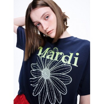 韓國MARDI MERCREDI - TSHIRT FLOWERMARDI GRADATION (NAVY APPLEGREEN)