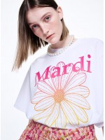 韓國MARDI MERCREDI - TSHIRT FLOWERMARDI GRADATION (WHITE PINK)