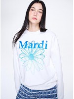 韓國MARDI MERCREDI - SWEATSHIRT FLOWERMARDI GRADATION (WHITE BLUE)