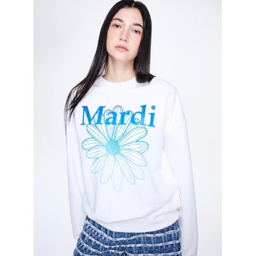 韓國MARDI MERCREDI - SWEATSHIRT FLOWERMARDI GRADATION (WHITE BLUE)