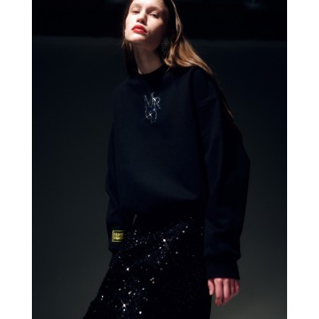 韓國MARDI MERCREDI - SWEATSHIRT LOGO MRCD_BLACK SILVER