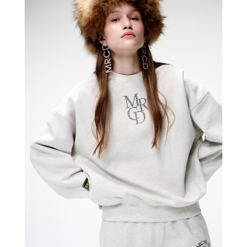 韓國MARDI MERCREDI - SWEATSHIRT LOGO MRCD_OATMEAL BLACK
