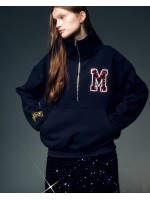韓國MARDI MERCREDI - HALF ZIP UP LOGO M_NAVY
