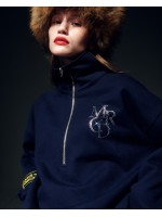 韓國MARDI MERCREDI - HALF ZIP UP LOGO MRCD_NAVY SILVER
