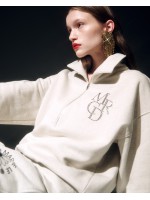 韓國MARDI MERCREDI - HALF ZIP UP LOGO MRCD_OATMEAL BLACK