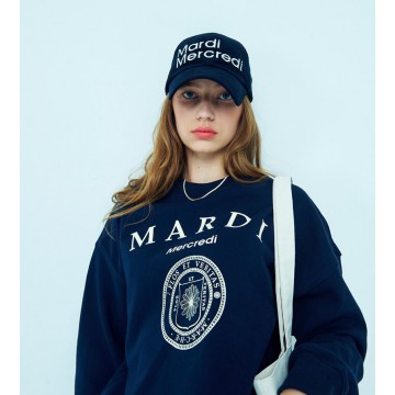 韓國MARDI MERCREDI - CORDUROY CAP MARDI (NAVY WHITE)