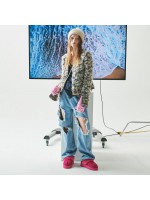 韓國MARDI MERCREDI - PLATFORM FUR SLIPPER (PINK)