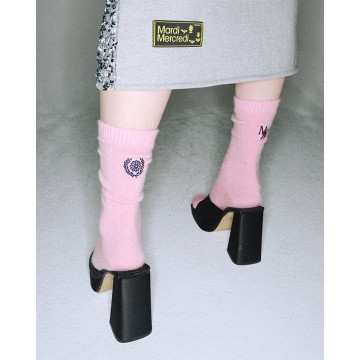 韓國MARDI MERCREDI - ALPACA SOCKS MRD LOGO (PINK NAVY)