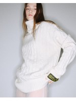 韓國MARDI MERCREDI - CASHMERE BLENDED CABLE OVERSIZED TURTLE NECK (IVORY)