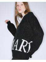 韓國MARDI MERCREDI - CASHMERE BLENDED PULLOVER LOGO SIMPLE (BLACK IVORY)