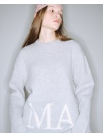 韓國MARDI MERCREDI - CASHMERE BLENDED PULLOVER LOGO SIMPLE (HEATHER IVORY)