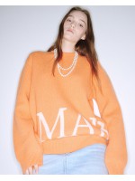 韓國MARDI MERCREDI - CASHMERE BLENDED PULLOVER LOGO SIMPLE (ORANGE IVORY)