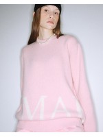 韓國MARDI MERCREDI - CASHMERE BLENDED PULLOVER LOGO SIMPLE (LIGHTPINK IVORY)