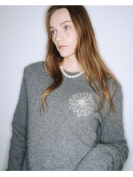 韓國MARDI MERCREDI - RACCOON BLENDED BASIC CREW NECK (GREY IVORY)