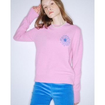 韓國MARDI MERCREDI - RACCOON BLENDED BASIC CREW NECK (PINK BLUE)
