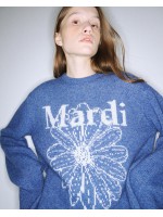韓國MARDI MERCREDI - CASHMERE BLENDED PULLOVER FLOWERMARDI (BLUE IVORY)