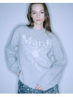 韓國MARDI MERCREDI - CASHMERE BLENDED PULLOVER FLOWERMARDI (GREY IVORY)