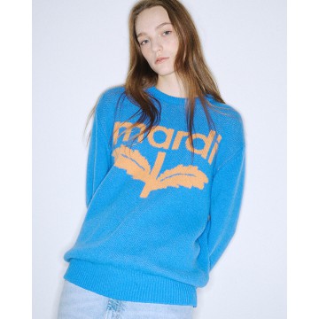 韓國MARDI MERCREDI - CASHMERE BLENDED PULLOVER BLOOMMARDI (BLUE ORANGE)