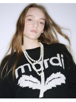 韓國MARDI MERCREDI - CASHMERE BLENDED PULLOVER BLOOMMARDI (BLACK IVORY)