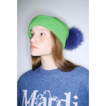 韓國MARDI MERCREDI - BEANIE FOX POMPOM (GREEN)