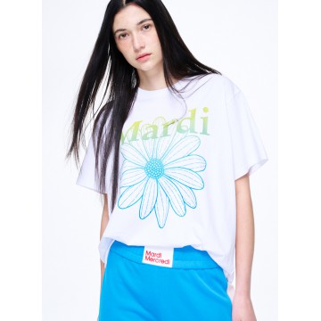 韓國MARDI MERCREDI - TSHIRT FLOWERMARDI GRADATION (WHITE LIME)