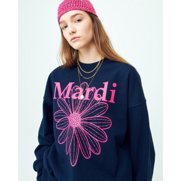 韓國MARDI MERCREDI - SWEATSHIRT FLOWERMARDI (NAVY VIOLET)