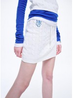 韓國MARDI MERCREDI - CABLE MINI SKIRT MRCD_WHITE BLUE