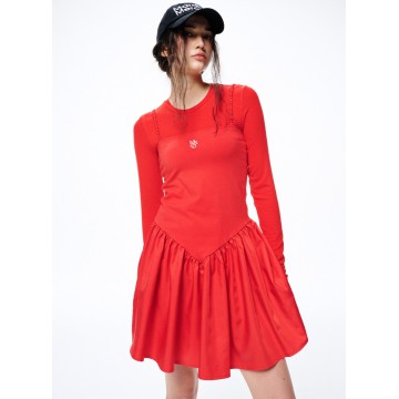 韓國MARDI MERCREDI - MINI LAYERED DRESS STRAP MRCD_RED WHITE