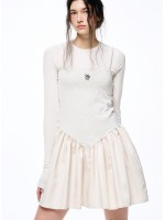 韓國MARDI MERCREDI - MINI LAYERED DRESS STRAP MRCD_OATMEAL BLACK