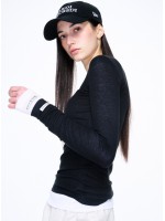 韓國MARDI MERCREDI - DOUBLE LAYERED TOP_BLACK WHITE